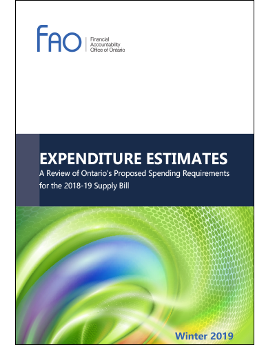 Expenditure Estimates: A Review of Ontario’s Proposed Spending Requirements for the 2018-19 Supply Bill
